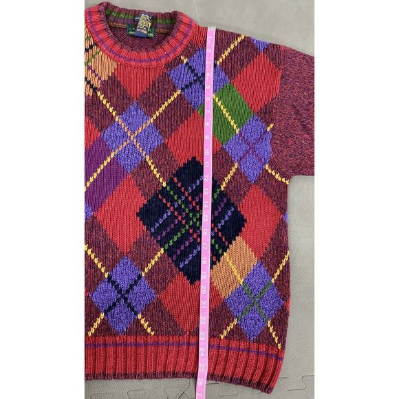VINTAGE 90's COLOURS by ALEXANDER JULIAN COLORFUL SWEATER LG FS Charity - Picture 8 of 10